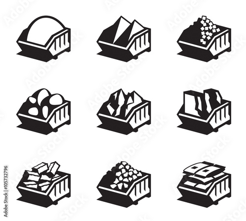 Containers with building materials - vector illustration