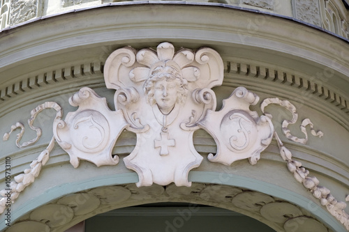 House decoration in the old part of the city of Ljubljana, Slovenia 