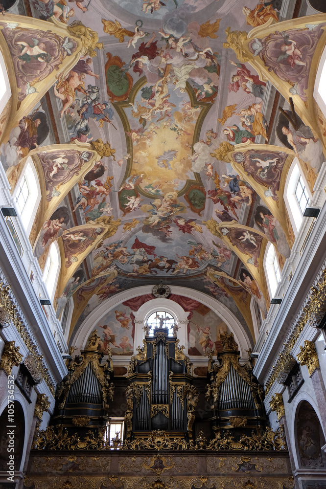 The organ in the Cathedral of St Nicholas in Ljubljana, Slovenia 