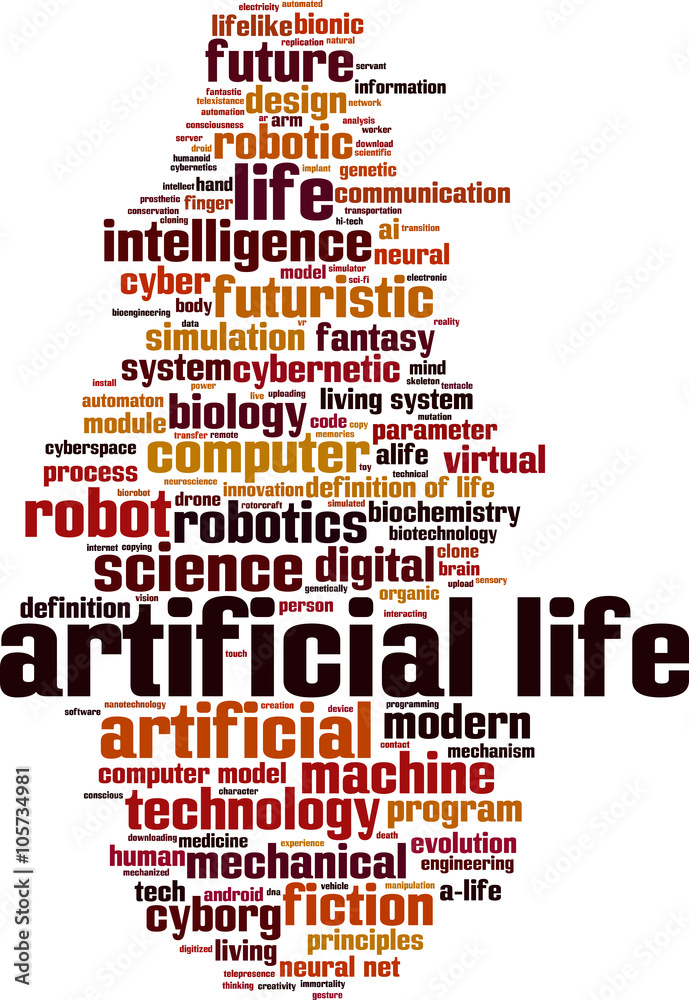 Obraz premium Artificial life word cloud concept. Vector illustration