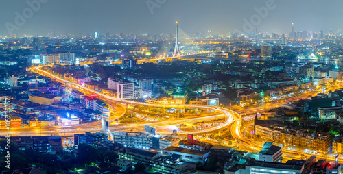 Bangkok Expressway and Panorama highway top view, Thailand