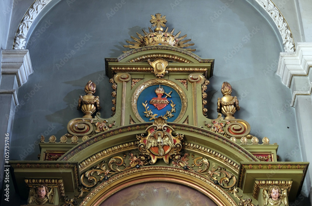 Altar in the Basilica of the Sacred Heart of Jesus in Zagreb, Croatia 