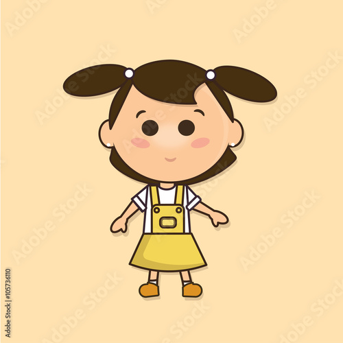 teenager girl in a funny costume cute vector illustration/chiby characters