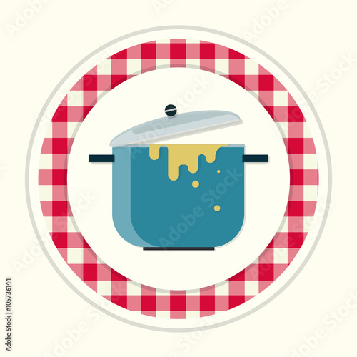dirty pan, pot meals creative vector icon, web element, label, badges