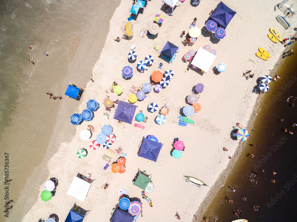 Top View of a Crowded Beach