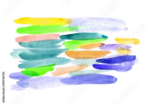 Watercolor brushstrokes of different colors