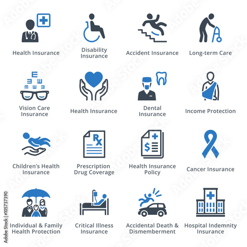 Health Insurance Icons - Blue Series