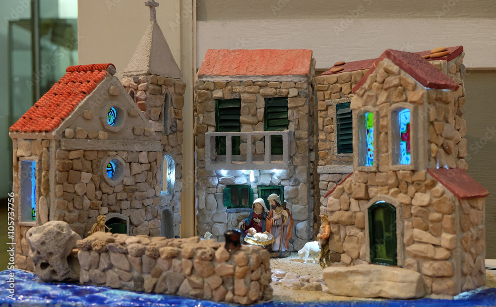Naklejka premium Nativity Scene, Birth of Jesus