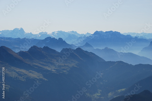 Swiss alps and fog