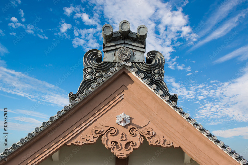 Traditional roof of ancient japanese building. Traditional roof of ancient japanese building.