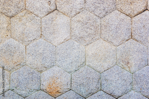 Hexagon Stone pattern wall texture.