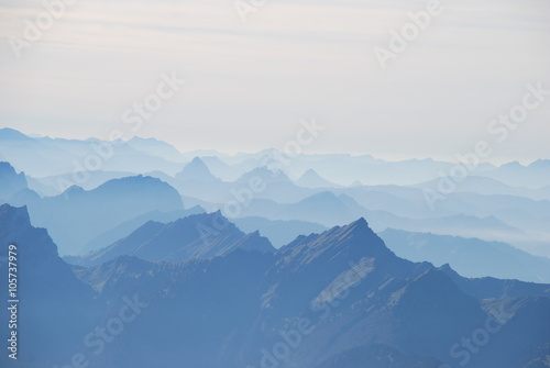 Hase and panoramic view Swiss alps