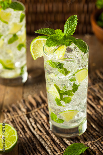 Homemade Alcoholic Mojito with LIme photo