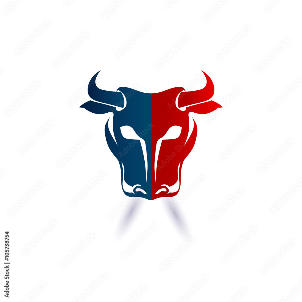 Blue Bull Head Logo