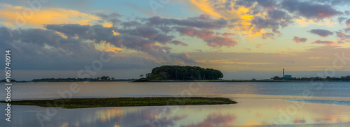 Westport Connecticut sunset at low tide © ericurquhart