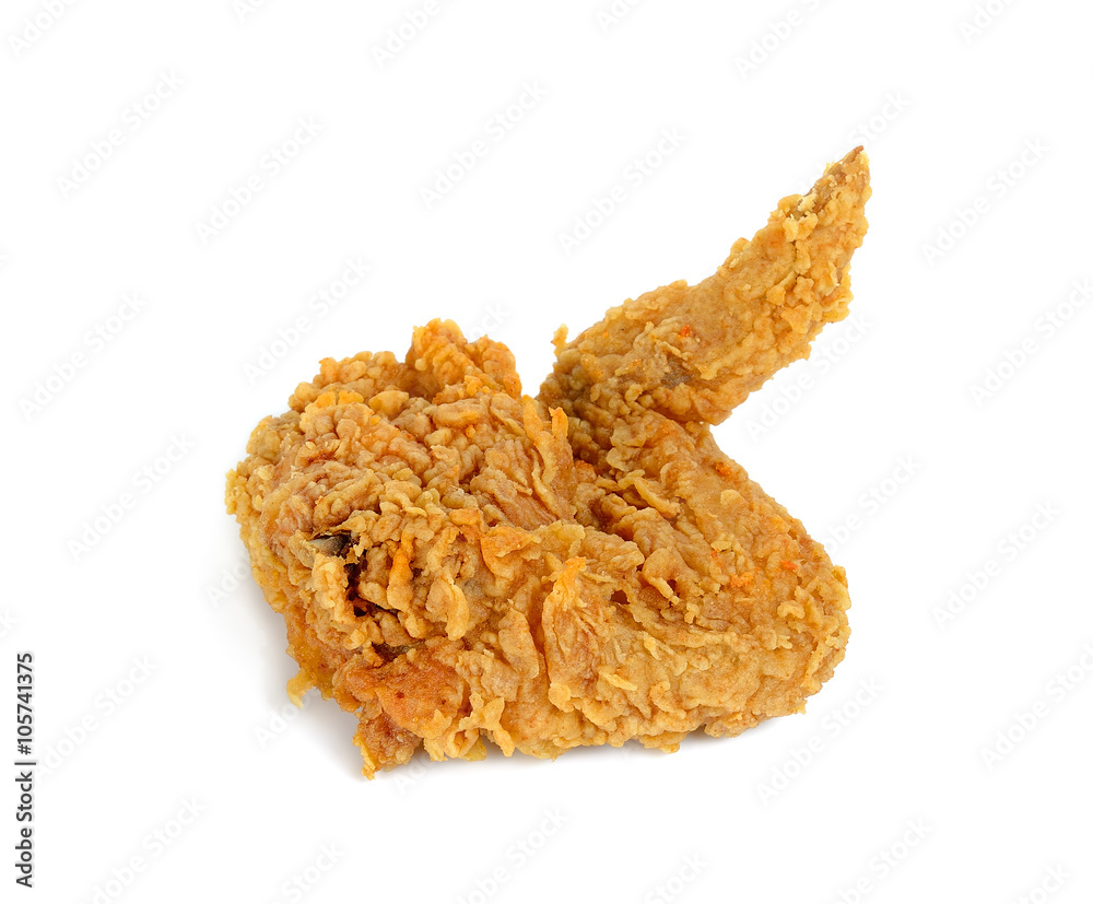 Fried chicken isolated on the white background