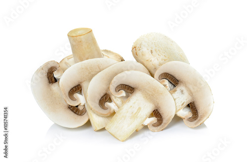 Sliced Champignon mushroom isolated