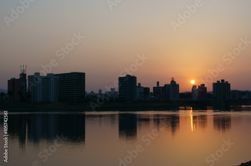 大淀川の夕日