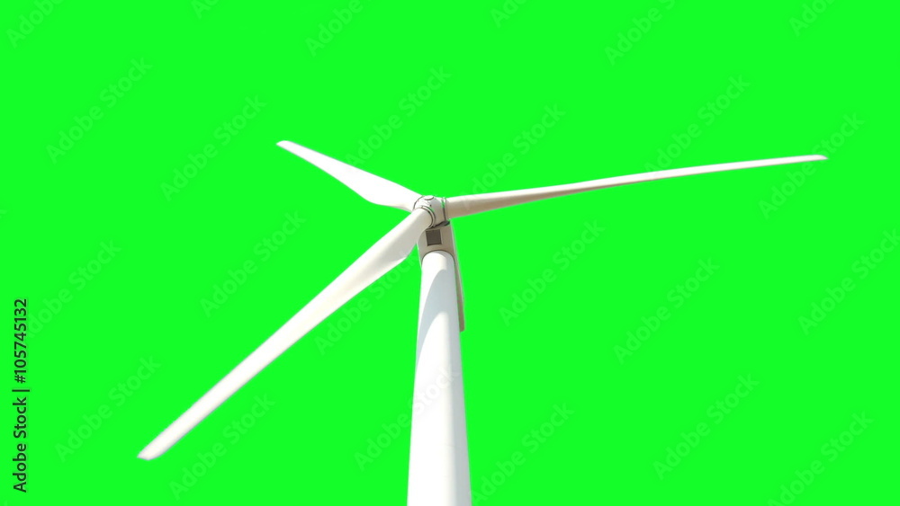 Regular a white wind turbine rotating and the wind creating electric ...