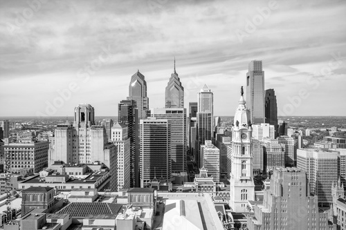 Top view of downtown skyline Philadelphia