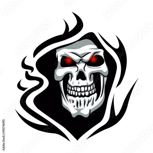 Skull tribal tattoo.