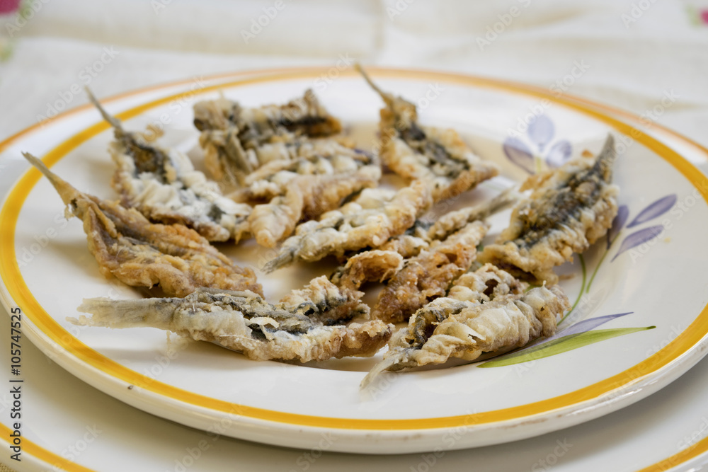 anchovies floured and fried