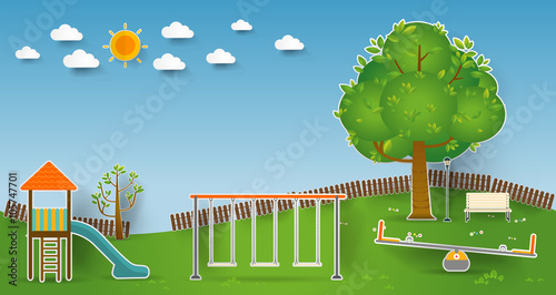 Kids playground. Vector illustration.
