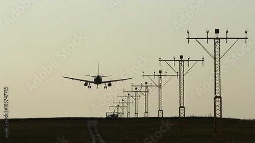 Runway lights and landing aircraft