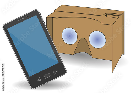 virtual reality cardboard glasses with mobile phone