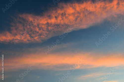 background of the sky with clouds at sunset © teen00000
