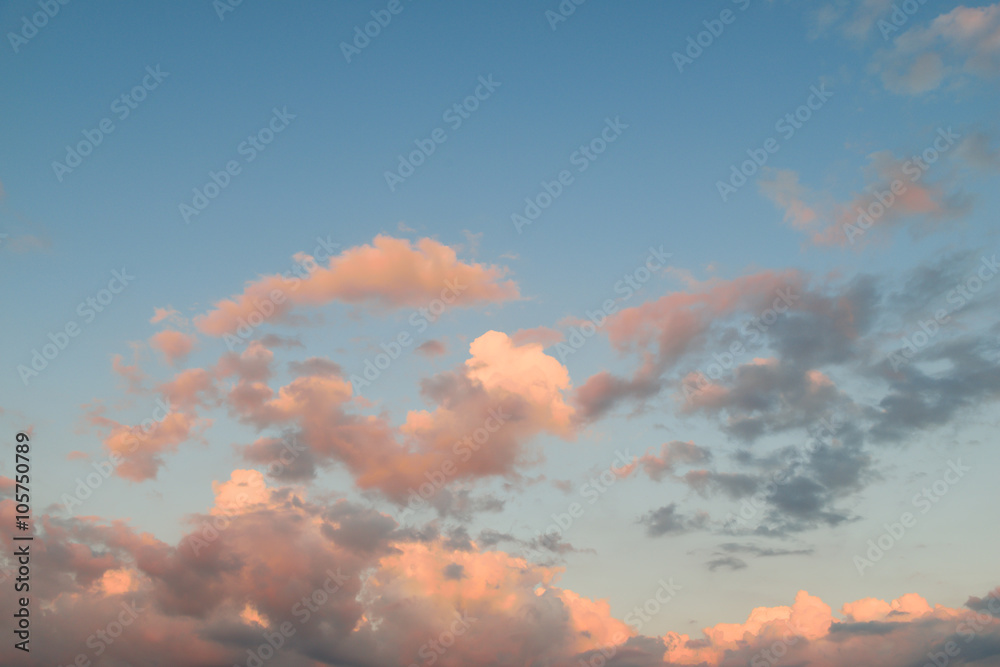 Fototapeta premium background of the sky with clouds at sunset