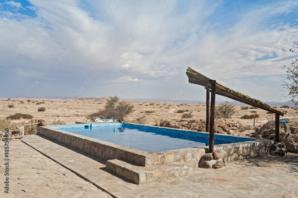 swimming pool on guest farm Wustenquell, Namibia