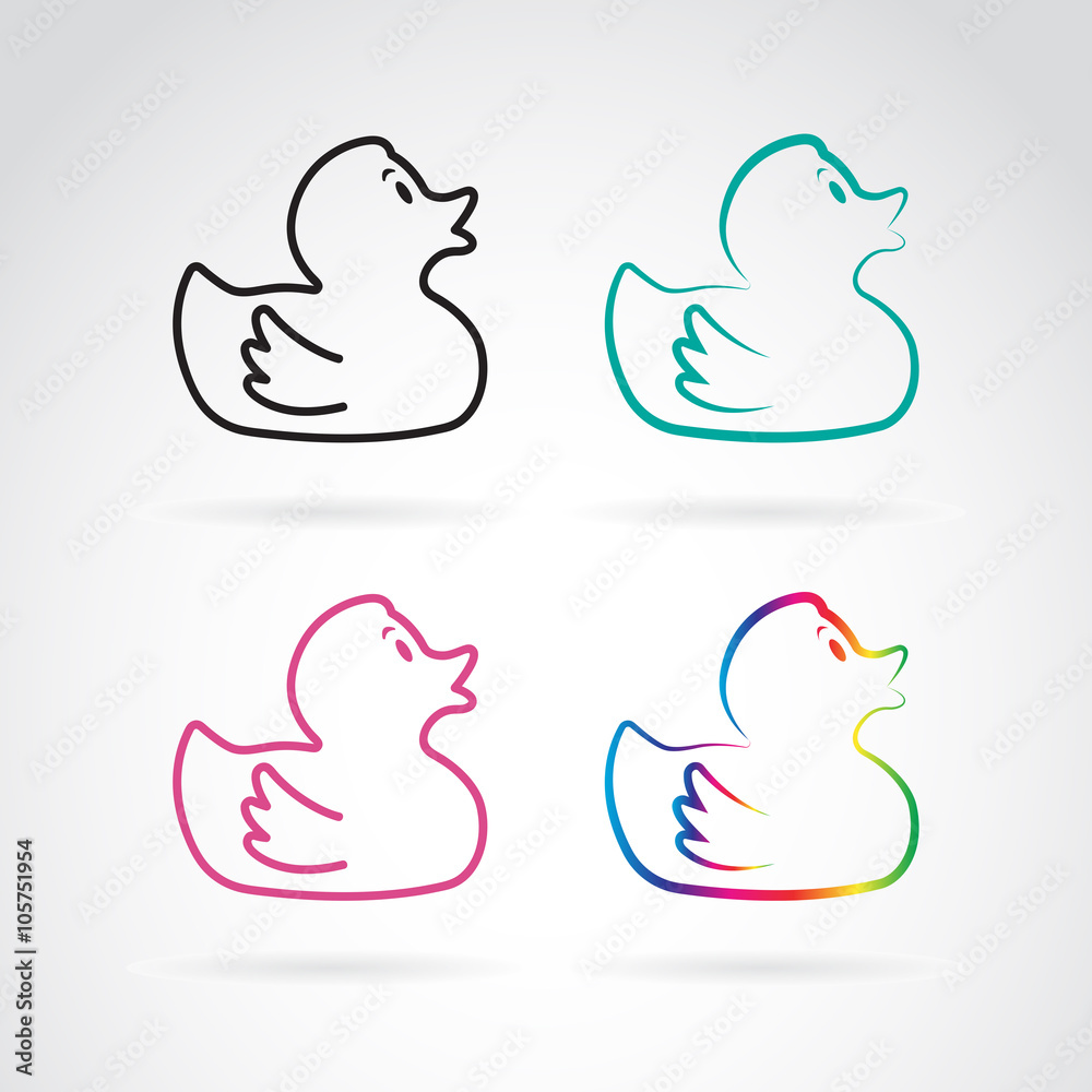 Vector image of duckling design on white background Vector image of duckling design on white background