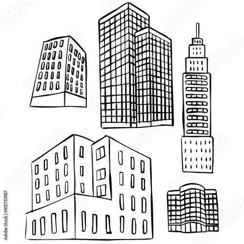 vector set of building