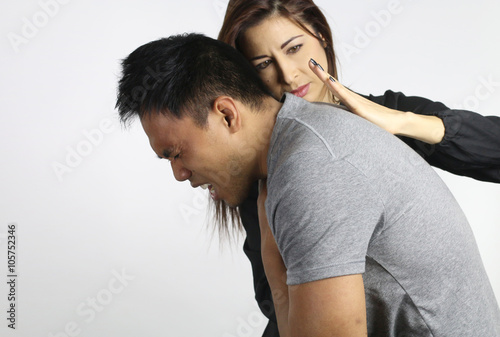 Bild auf Leinwand young person who is choking