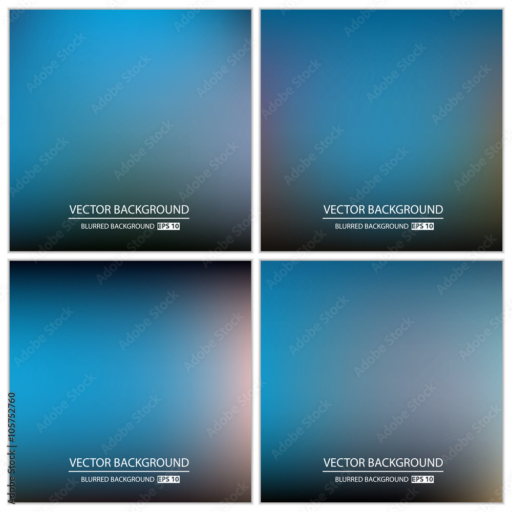 Abstract Creative concept vector multicolored blurred background set.