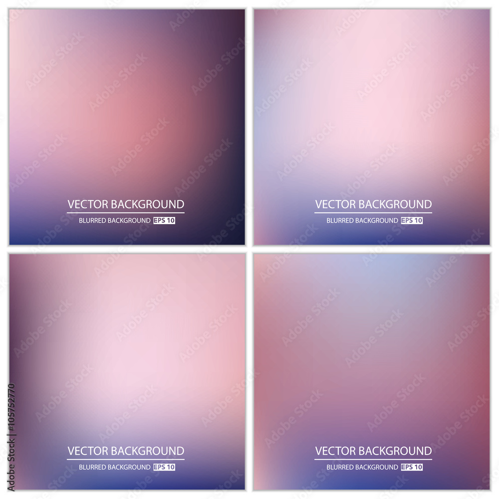 Fototapeta premium Abstract Creative concept vector multicolored blurred background set.