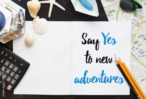 Holiday travel planning essentials. Inspiration quote.