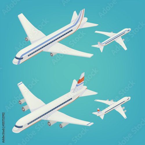 Passenger Airplane. Passenger Airliner. Airplane freight. Isometric concept © Sergii Pavlovskyi