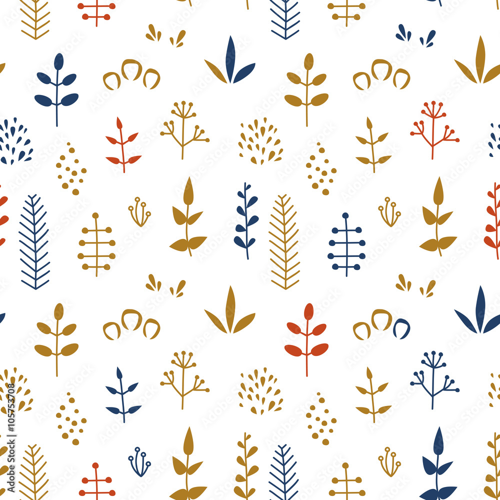 seamless pattern with abstract leaves