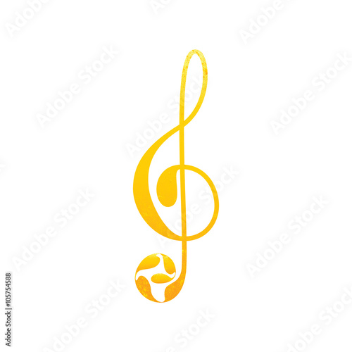 Shabby golden treble clef