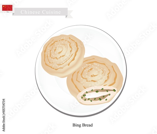 Dumpling, Bing or Chinese Flat Bread with Scallion