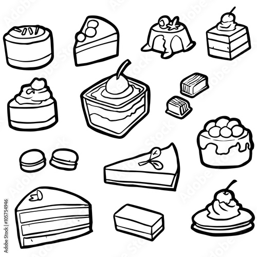 vector set of dessert