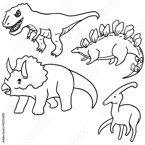 vector set of dinosaur
