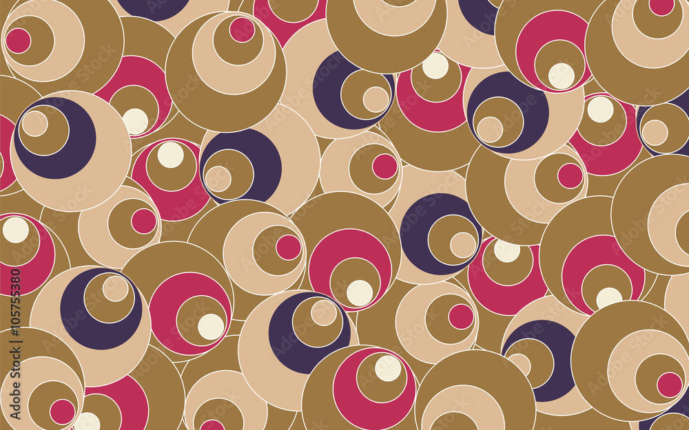 Vector fabric circles abstract seamless pattern background 