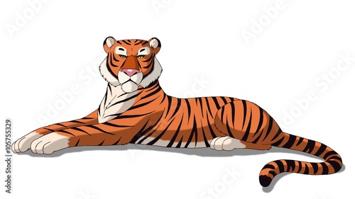 Fototapeta Naklejka Na Ścianę i Meble -  Bengal Tiger Isolated on White Background