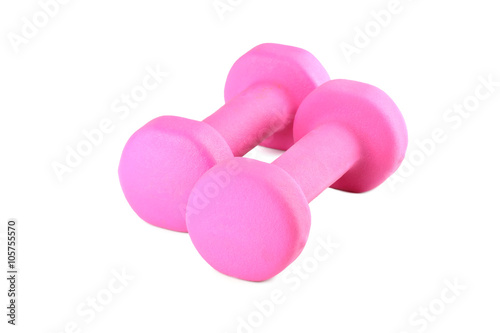 pink glossy dumbbells