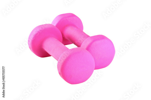 pink glossy dumbbells
