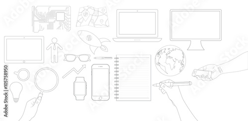 business object flat icons design