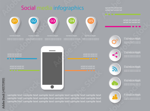 infographic elemets with smartphone icons